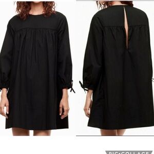 Aritzia Wilfred Lessine Dress Long Sleeve Babydoll Black Mini Dress Size Medium